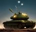 Spider Tanks gala game 竞技射击游戏封面，机甲坦克在城市废墟中对战，科幻暗色调