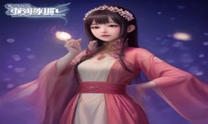 gala game 新游戏发布预告图，奇幻世界场景渲染，光效绚丽，玩家角色站在山顶俯瞰城市